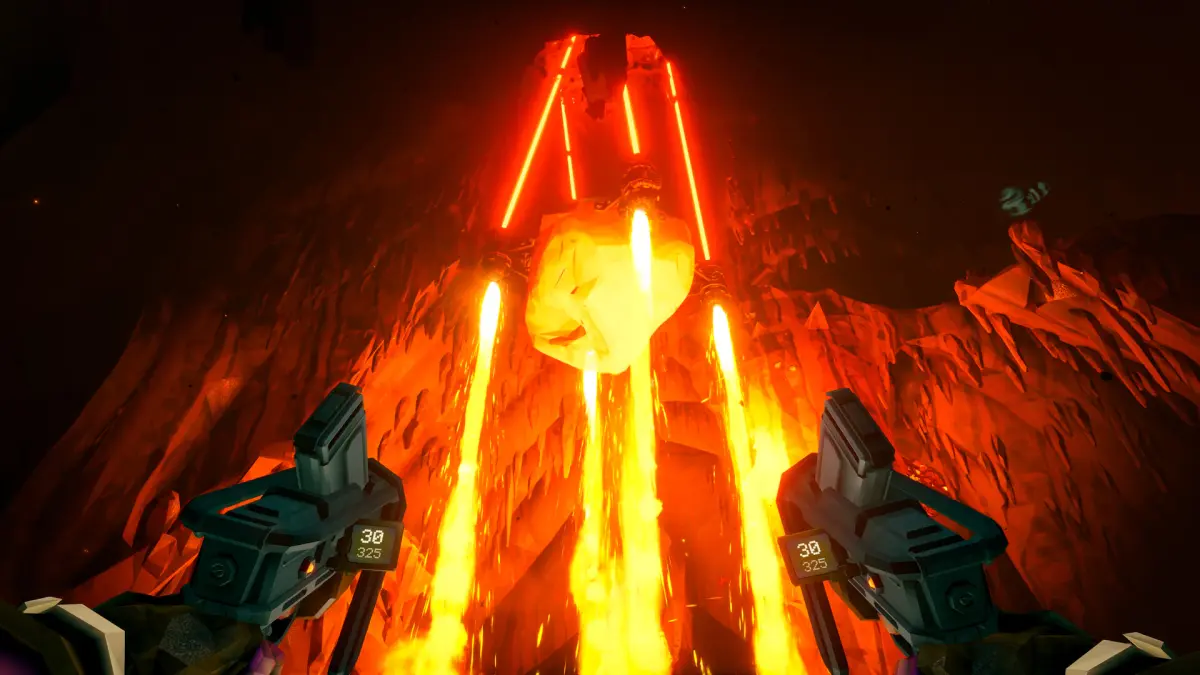 Anão explorando caverna em Deep Rock Galactic